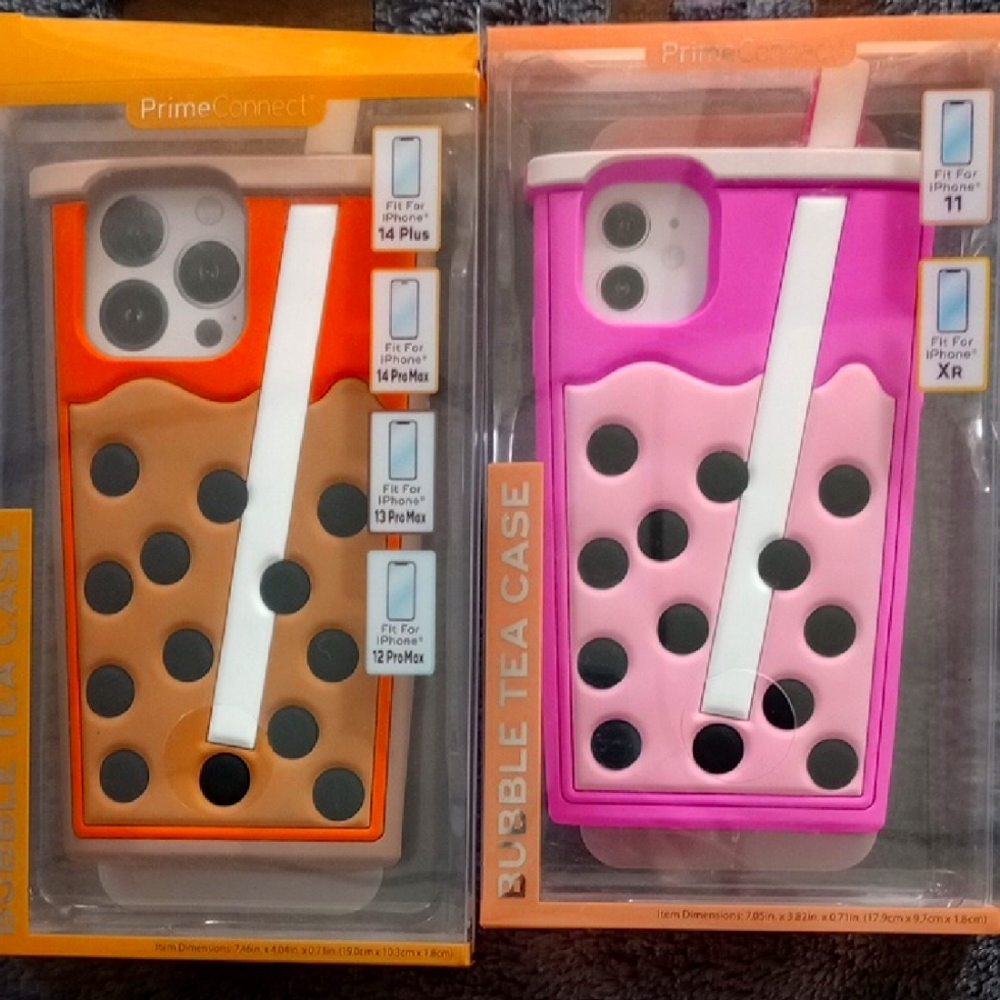 Bubble Tea Case for iPhone 11 - Pink and Orange